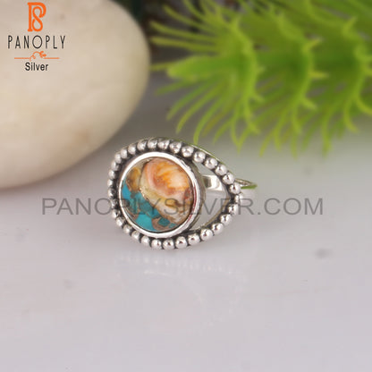 Natural Mojave Copper Bumblebee Turquoise 925 Silver Ring