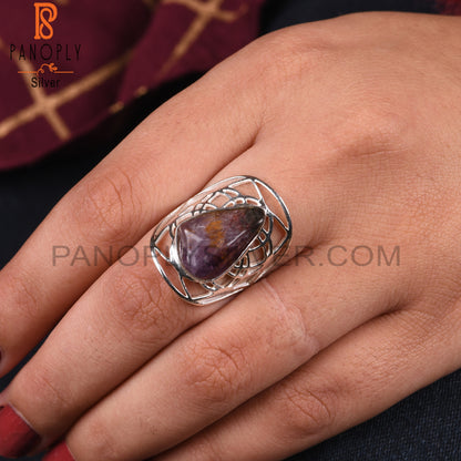 Super Seven Rough 925 Sterling Silver Ring
