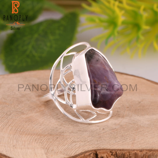 Super Seven Rough 925 Sterling Silver Ring