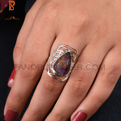 Super Seven Rough 925 Sterling Silver Ring