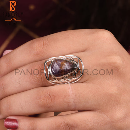 Super Seven Rough 925 Sterling Silver Ring