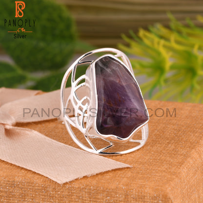 Super Seven Rough 925 Sterling Silver Ring