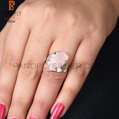 Rainbow Moonstone 925 Sterling Silver Leaf Branch Ring