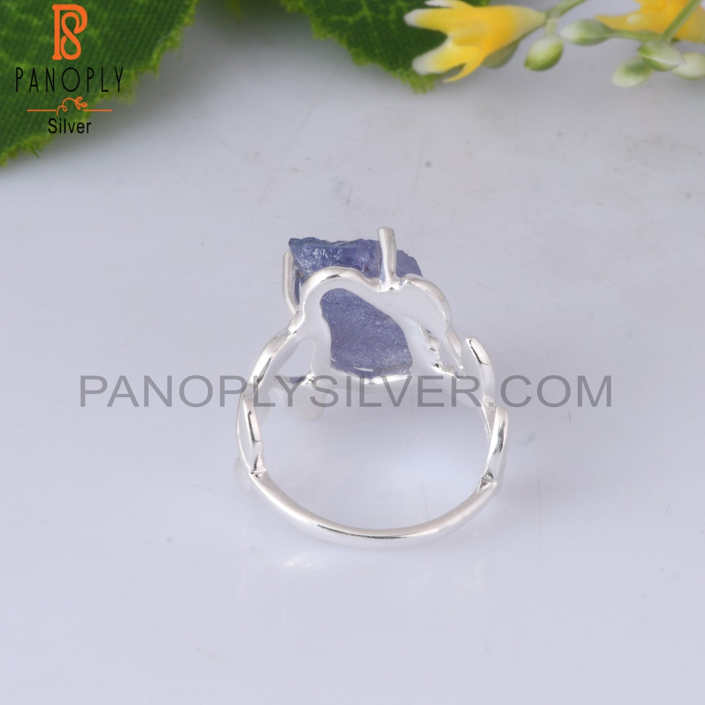 Branch Tanzanite Rough 925 Sterling Silver Leaf Ring