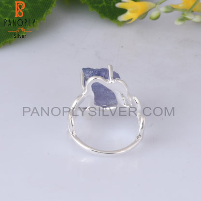 Branch Tanzanite Rough 925 Sterling Silver Leaf Ring