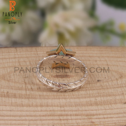 Amazonite Star Shape 925 Sterling Silver Ring