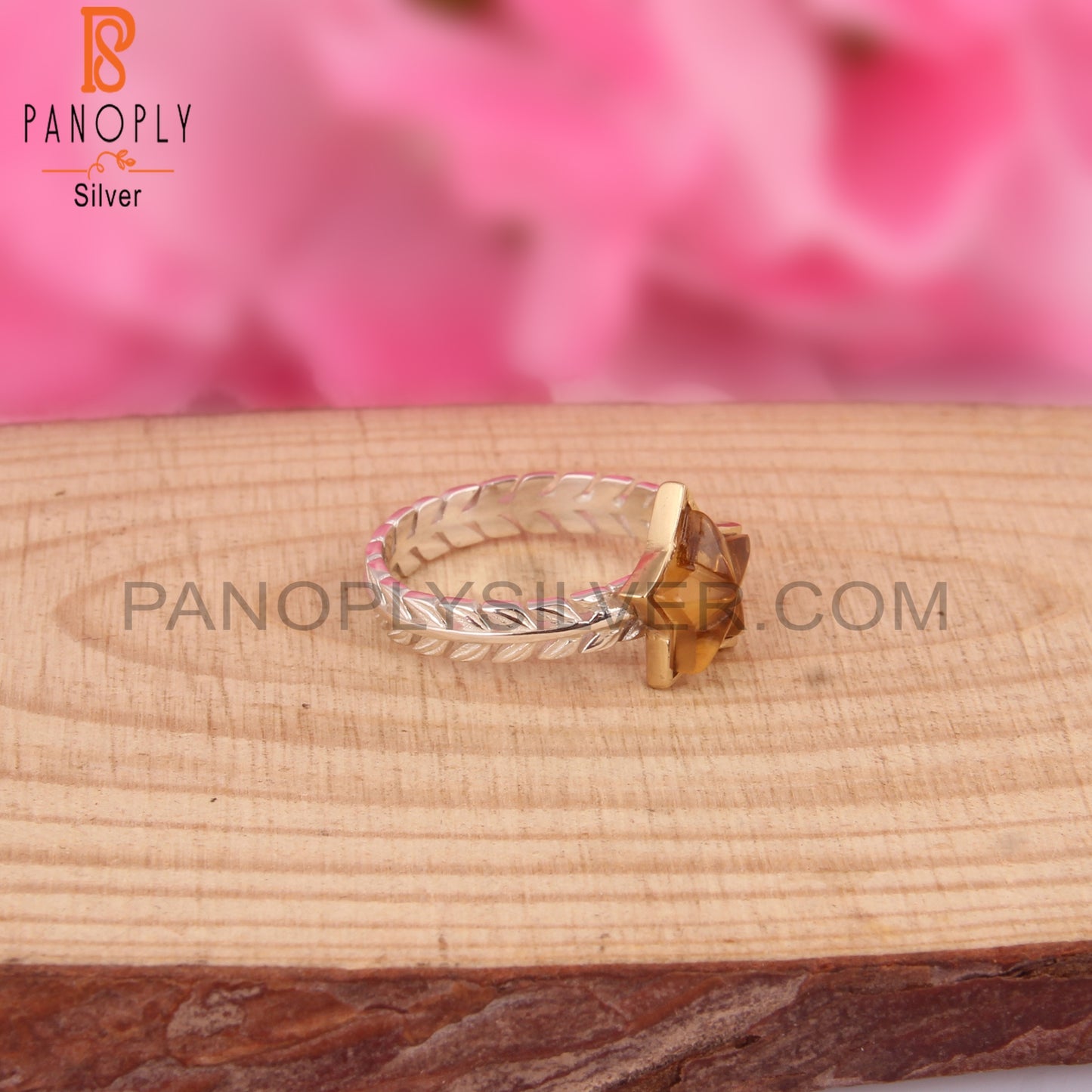 Citrine Star Shape 925 Sterling Silver Ring