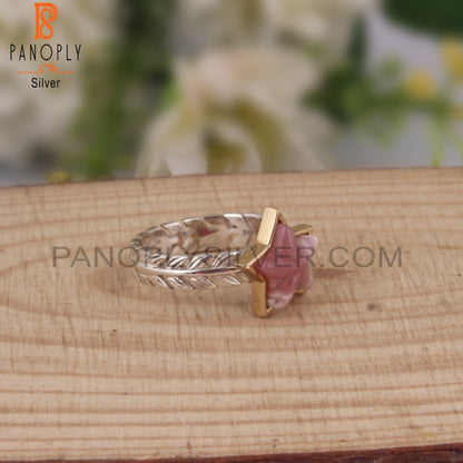 Rhodochrosite Star Shape 925 Sterling Silver Ring