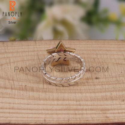 Rhodochrosite Star Shape 925 Sterling Silver Ring