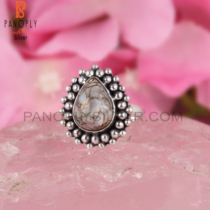 Mojave Copper Ethiopian Opal Pear Silver Women’s Ring