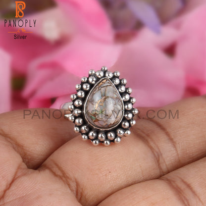 Mojave Copper Ethiopian Opal Pear Silver Women’s Ring