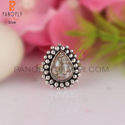 Mojave Copper Ethiopian Opal Pear Silver Women’s Ring