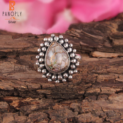 Mojave Copper Ethiopian Opal Pear Silver Women’s Ring