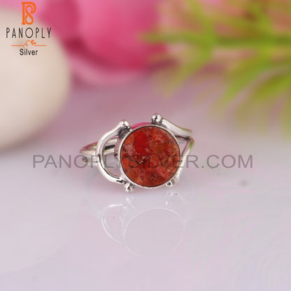 Sponge Coral Round Shape 925 Sterling Siver Ring