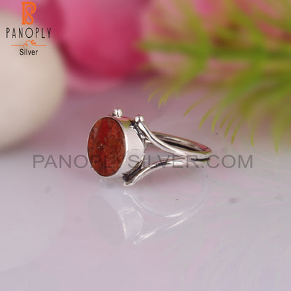 Sponge Coral Round Shape 925 Sterling Siver Ring