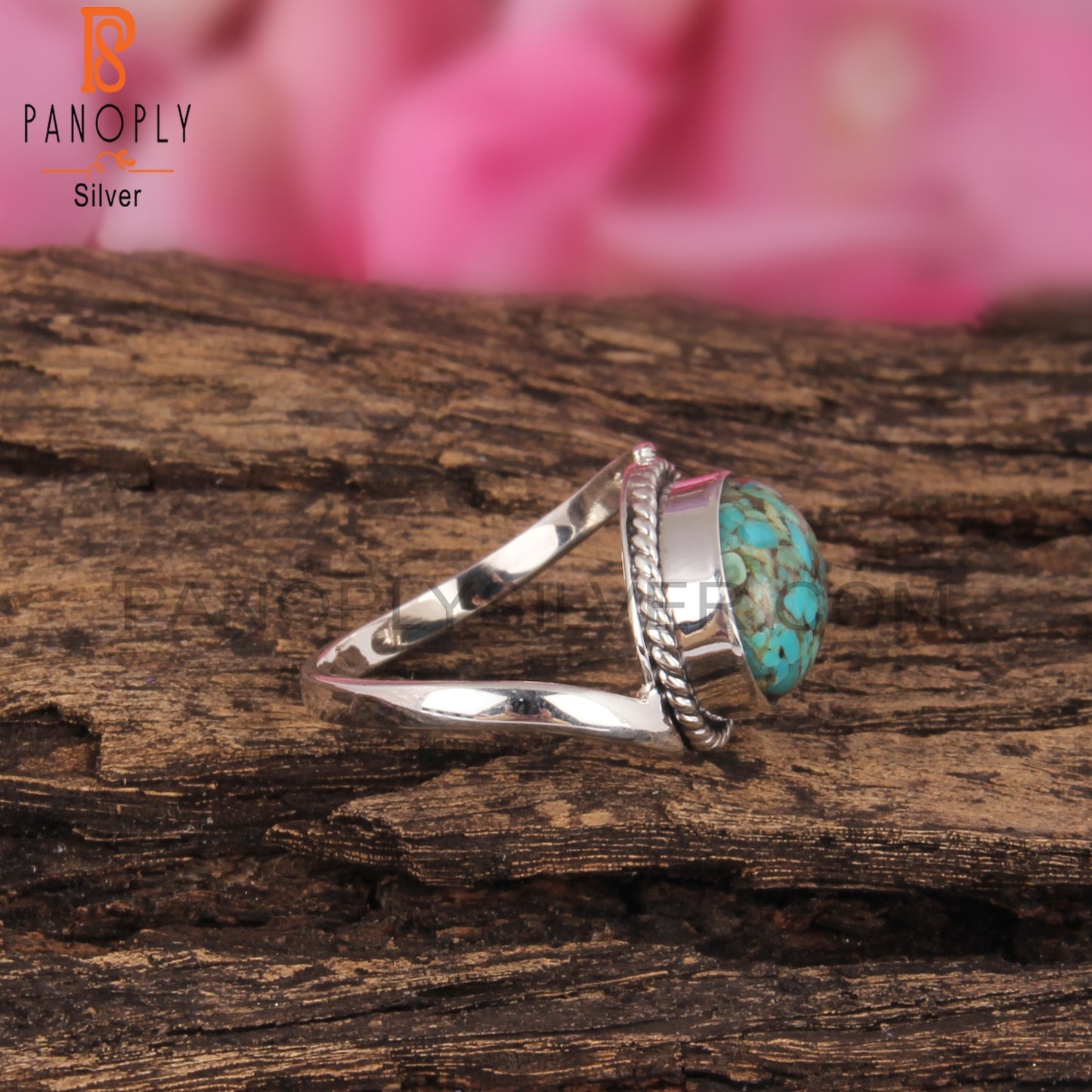 Pretty Boulder Turquoise Oval Shape 925 Sterling Silver Ring