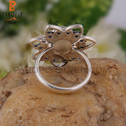 Doublet Mother Of Pearl Crystal 925 Sterling Silver Ring