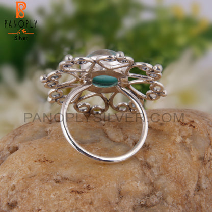 Doublet Amazonite Crystal 925 Sterling Silver Ring