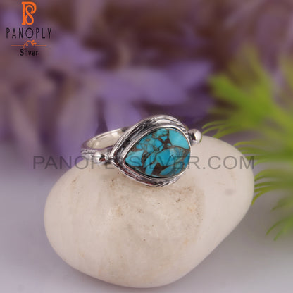 Mojave Copper Turquoise Rough 925 Sterling Silver Ring