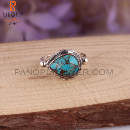Mojave Copper Turquoise Rough 925 Sterling Silver Ring
