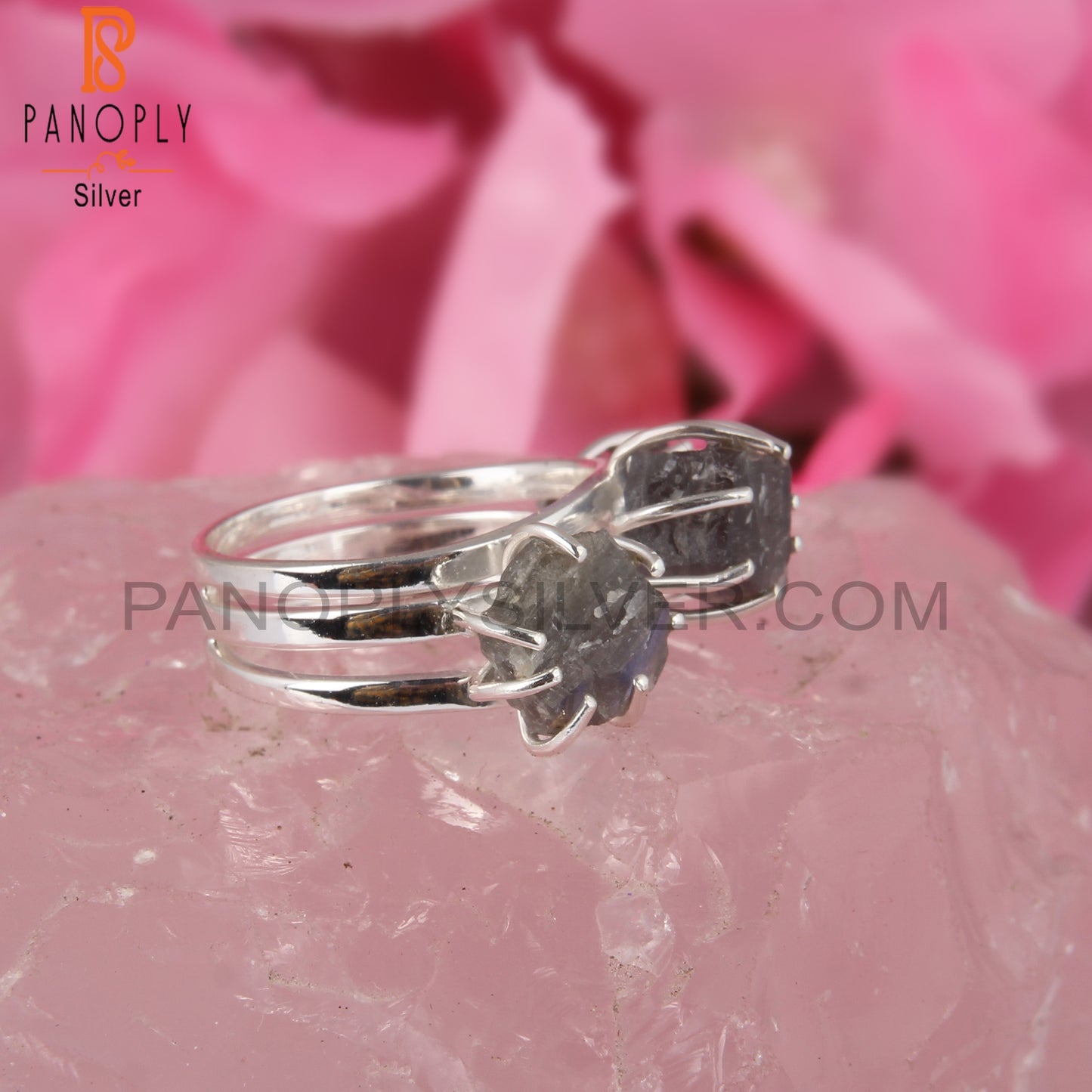 Labradorite Rough 925 Sterling Silver Ring For Girls