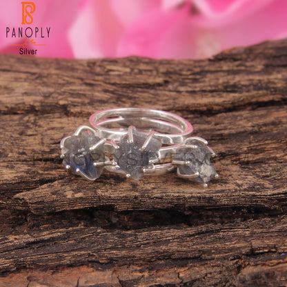 Labradorite Rough 925 Sterling Silver Ring For Girls