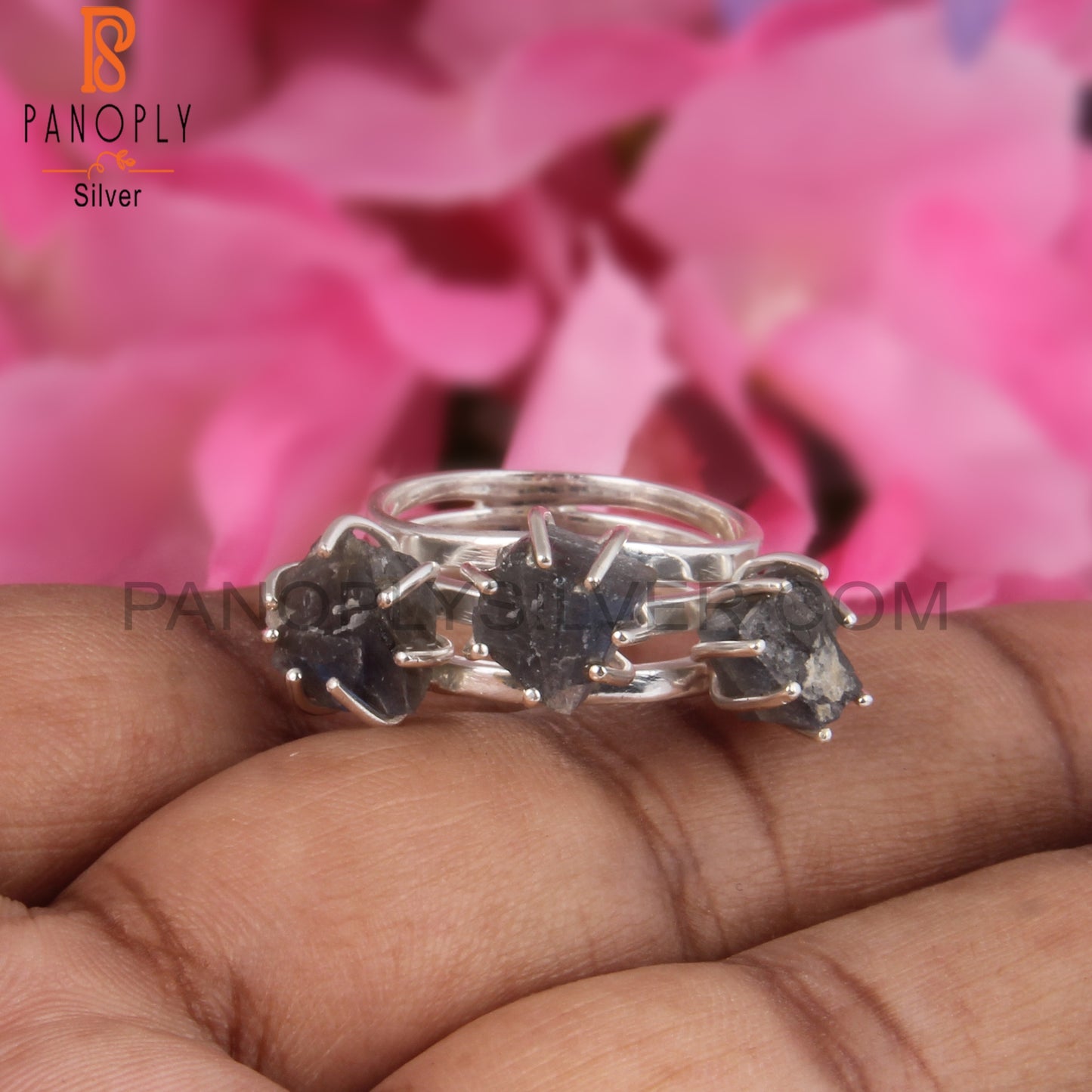 Labradorite Rough 925 Sterling Silver Ring For Girls