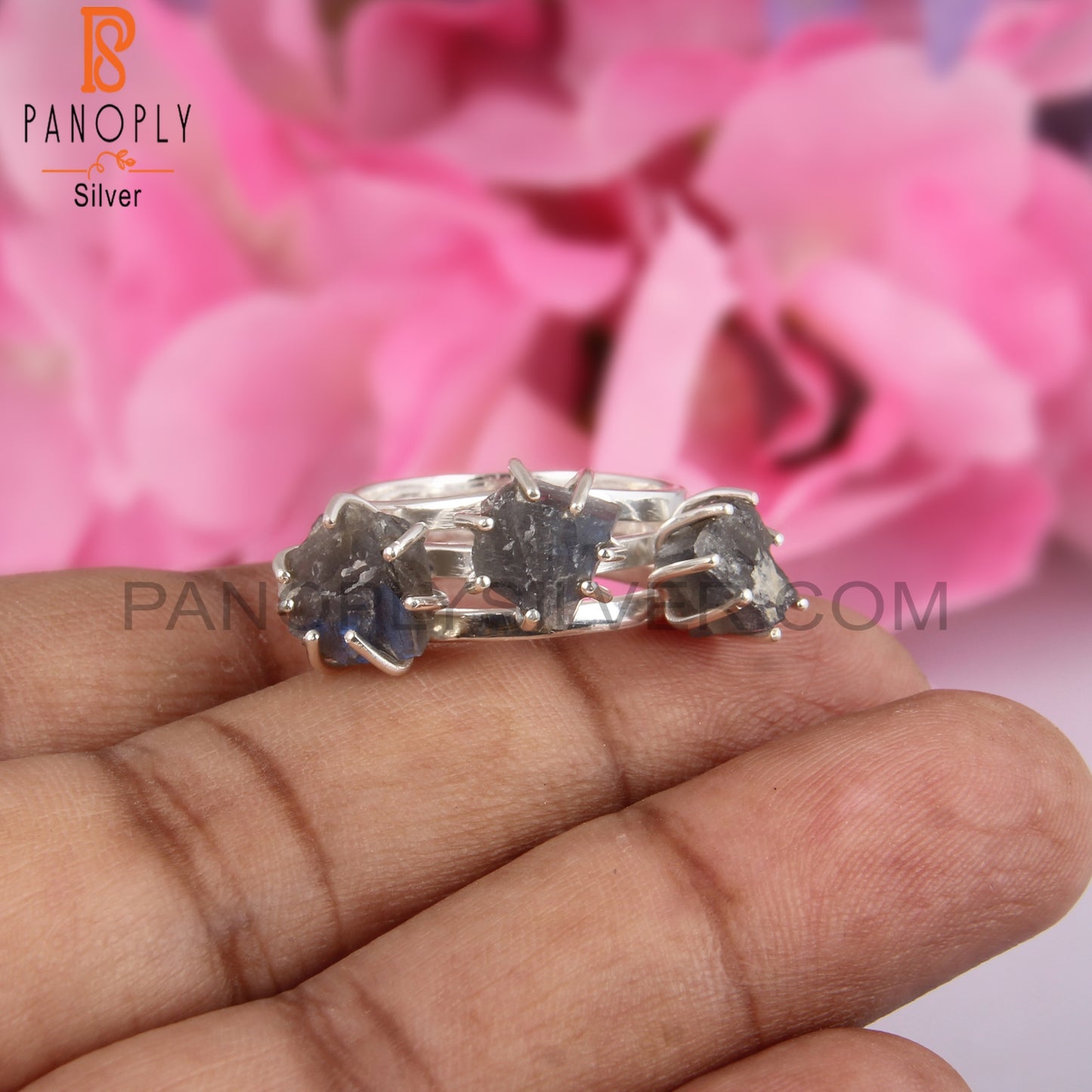 Labradorite Rough 925 Sterling Silver Ring For Girls