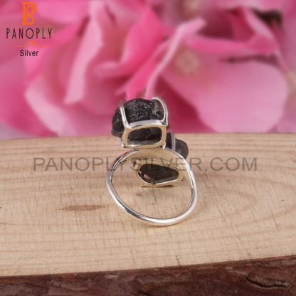 Rough Designer Labradorite 925 Sterling Silver Ring