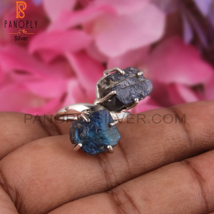 Rough Designer Labradorite 925 Sterling Silver Ring