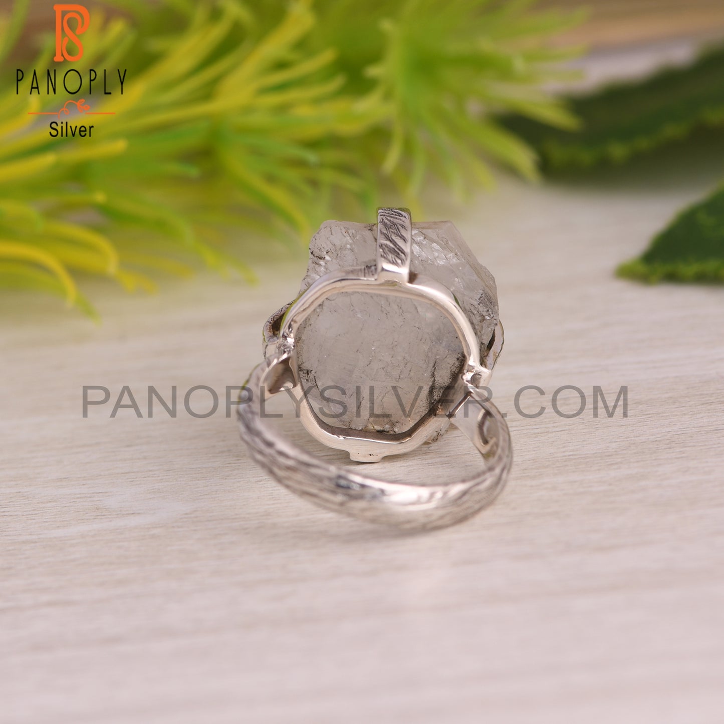 Rainbow Moonstone Rough 925 Sterling Silver Ring