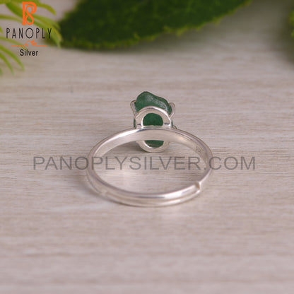 Emerald Rough 925 Sterling Silver Ring