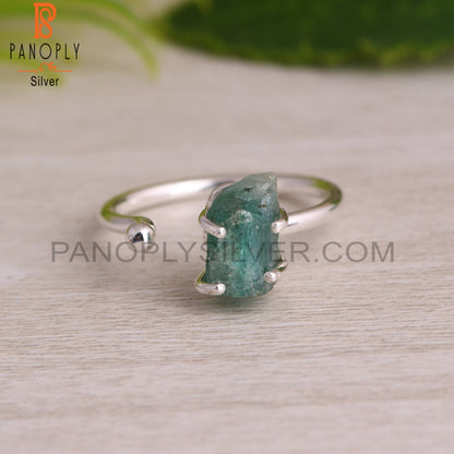 Emerald Rough 925 Sterling Silver Openable Ring