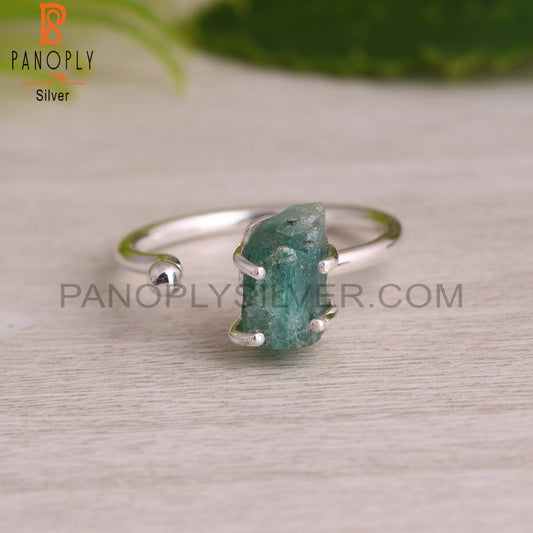 Emerald Rough 925 Sterling Silver Openable Ring