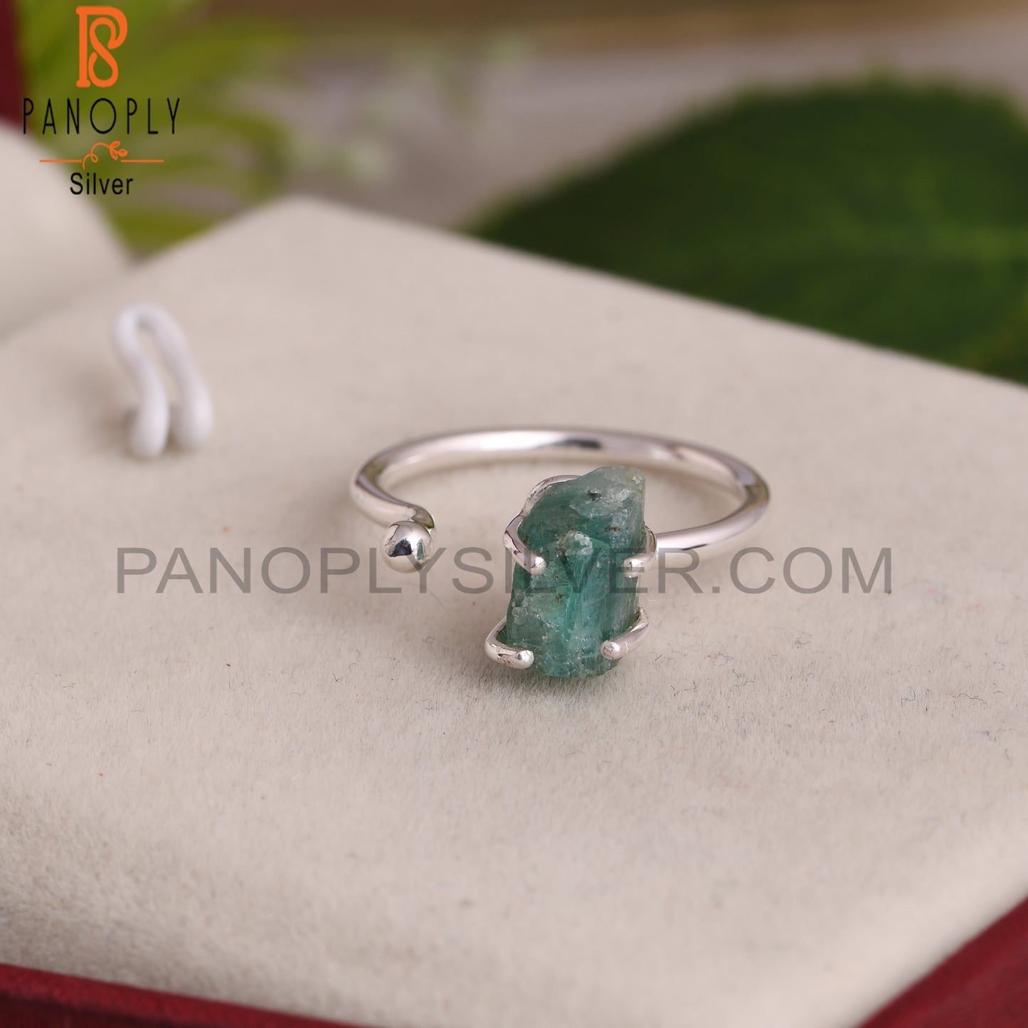 Emerald Rough 925 Sterling Silver Openable Ring
