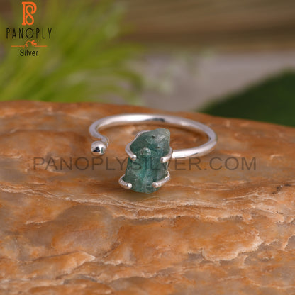 Emerald Rough 925 Sterling Silver Openable Ring