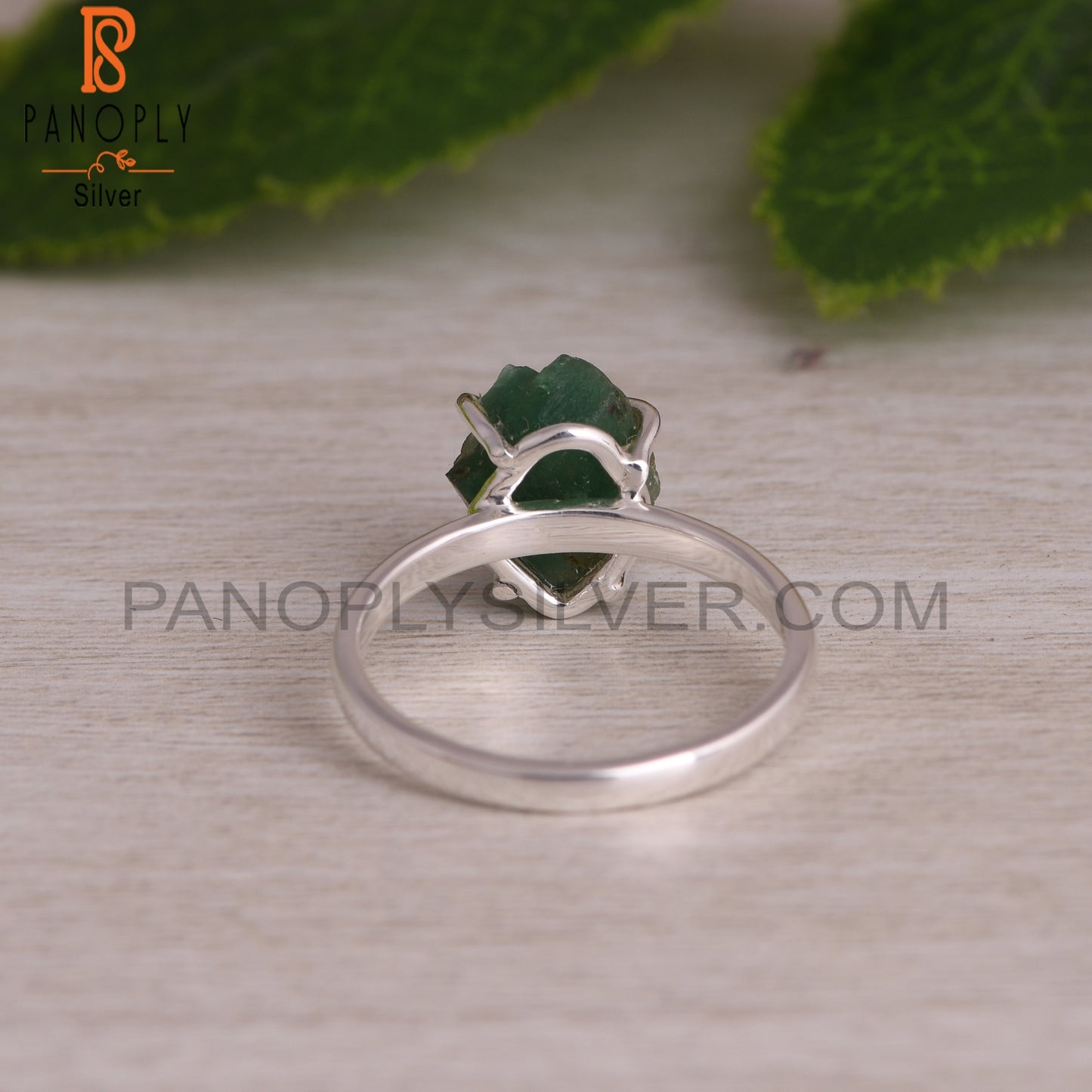 Emerald Rough 925 Sterling Silver Green Stone Ring