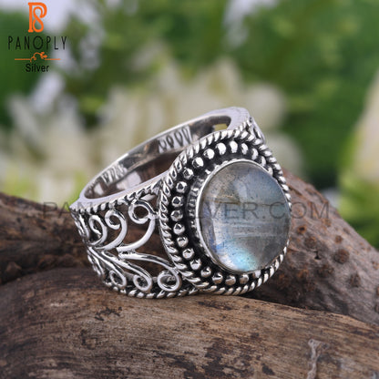 Doublet Labradorite Oval Shape 925 Sterling Silver Ring