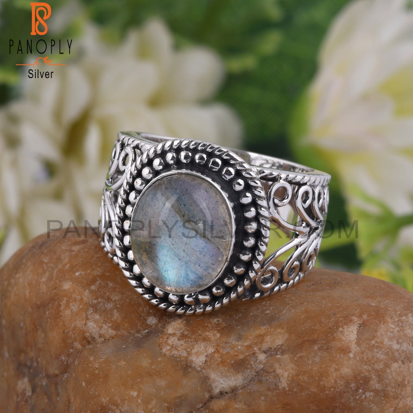 Doublet Labradorite Oval Shape 925 Sterling Silver Ring