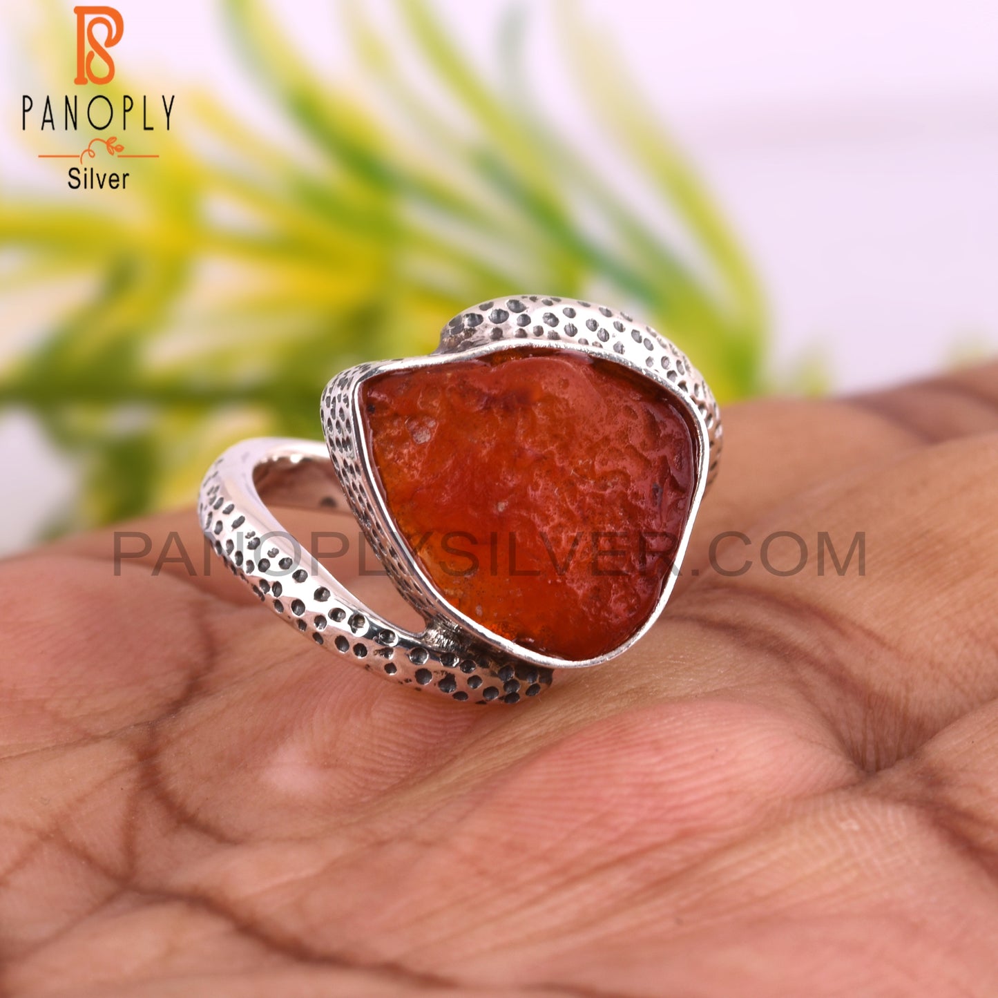 Carnelian 925 Sterling Silver Casual Ring