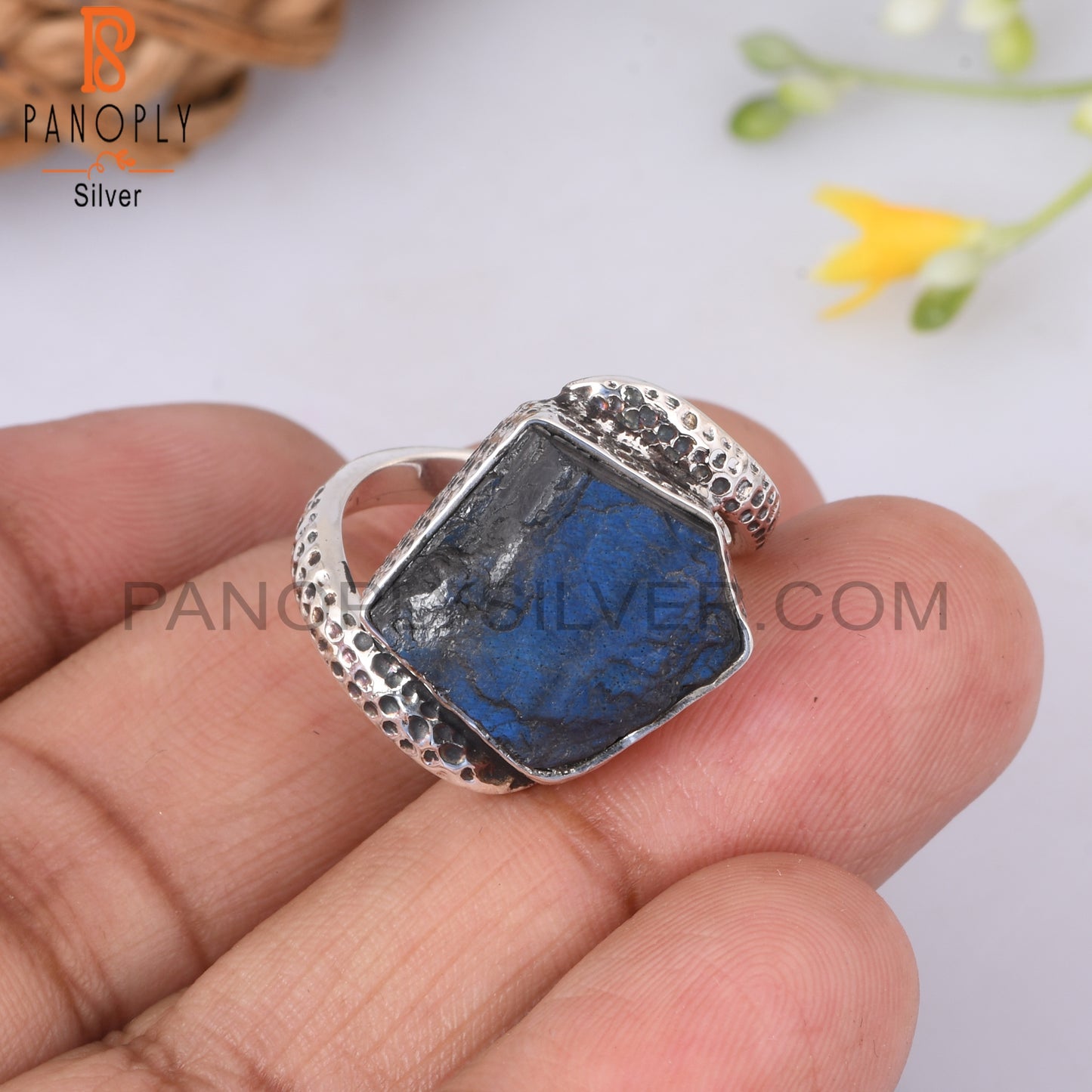 Labradorite Rough 925 Sterling Silver Ring