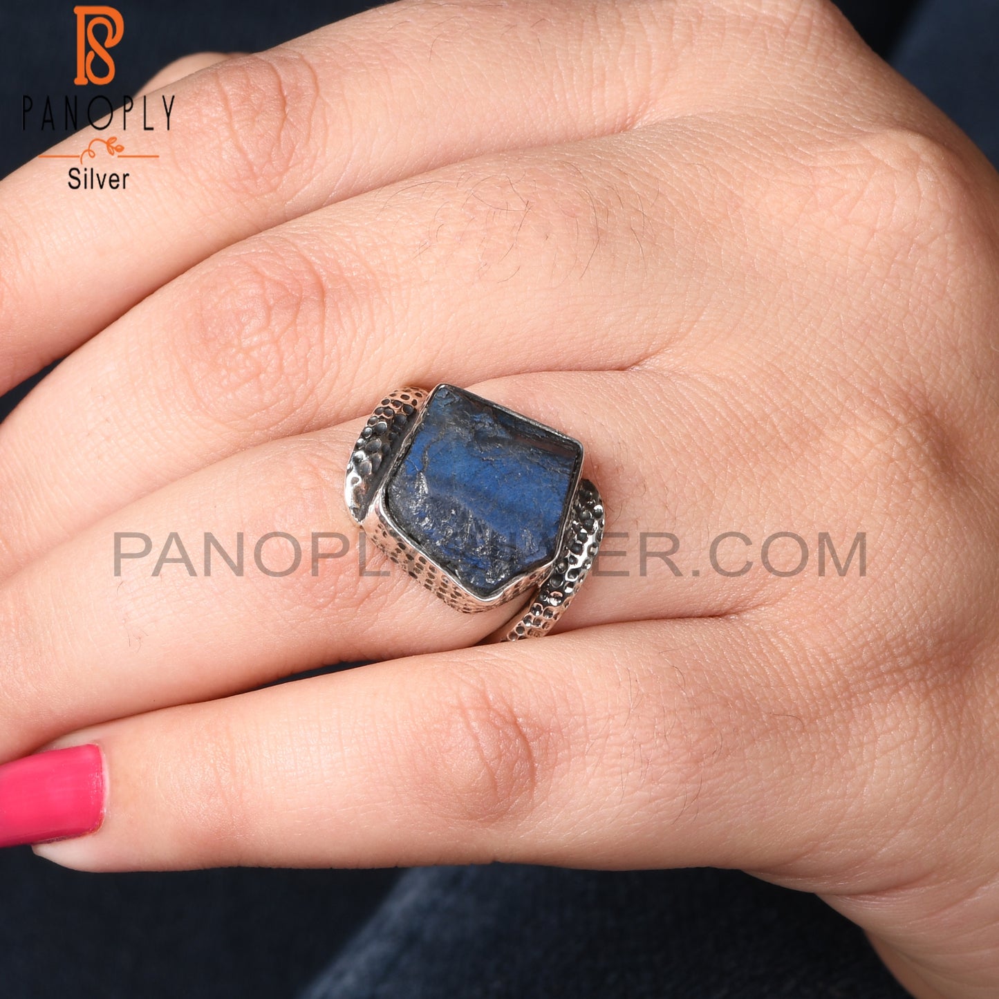 Labradorite Rough 925 Sterling Silver Ring