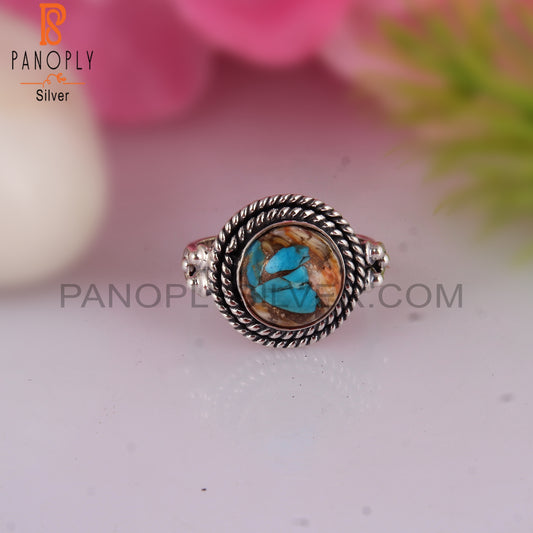 Mojave Copper Oyster Turquoise 925 Silver Ring