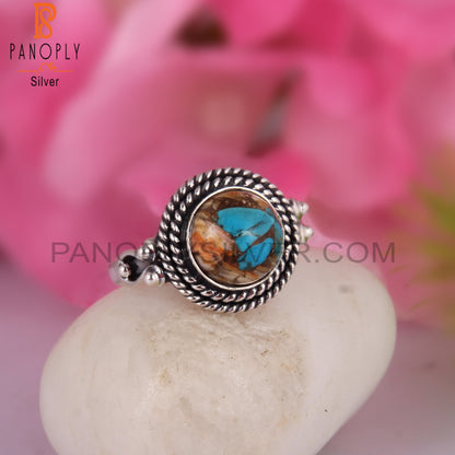 Mojave Copper Oyster Turquoise 925 Silver Ring