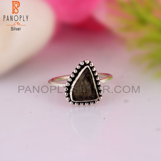Moldavite 925 Sterling Silver Classic Statement Ring