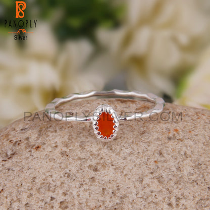 Carnelian Oval 925 Sterling Silver Ring