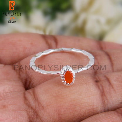 Carnelian Oval 925 Sterling Silver Ring