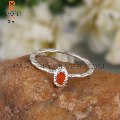 Carnelian Oval 925 Sterling Silver Ring