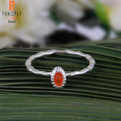 Carnelian Oval 925 Sterling Silver Ring