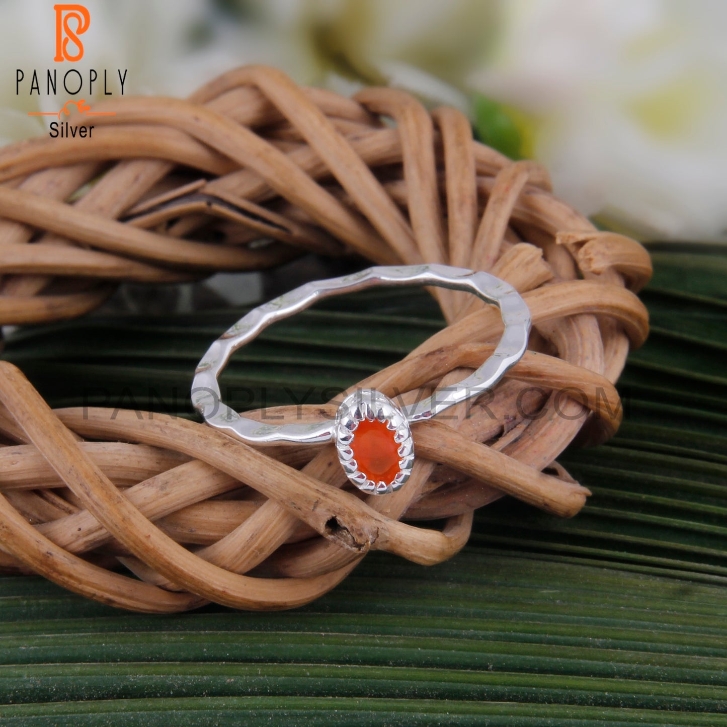 Carnelian Oval 925 Sterling Silver Ring